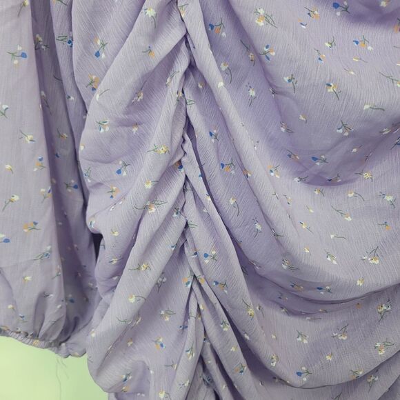 Boohoo long sleeve ruched front chiffon mini dress, size 18 - Picture 7 of 13